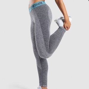 Gymshark Flex Gray/Turquoise Low Rise Leggings